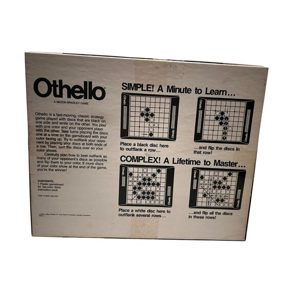 Vintage 1986 Milton Bradley Othello Board Game Strategy Classic Complete - Picture 2 of 5